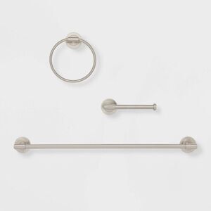 Threshold -  3-Piece Brushed Nickel Bathroom Hardware Nickel